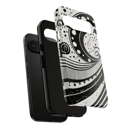 Artistic Black & White Swirl Tough Phone Case