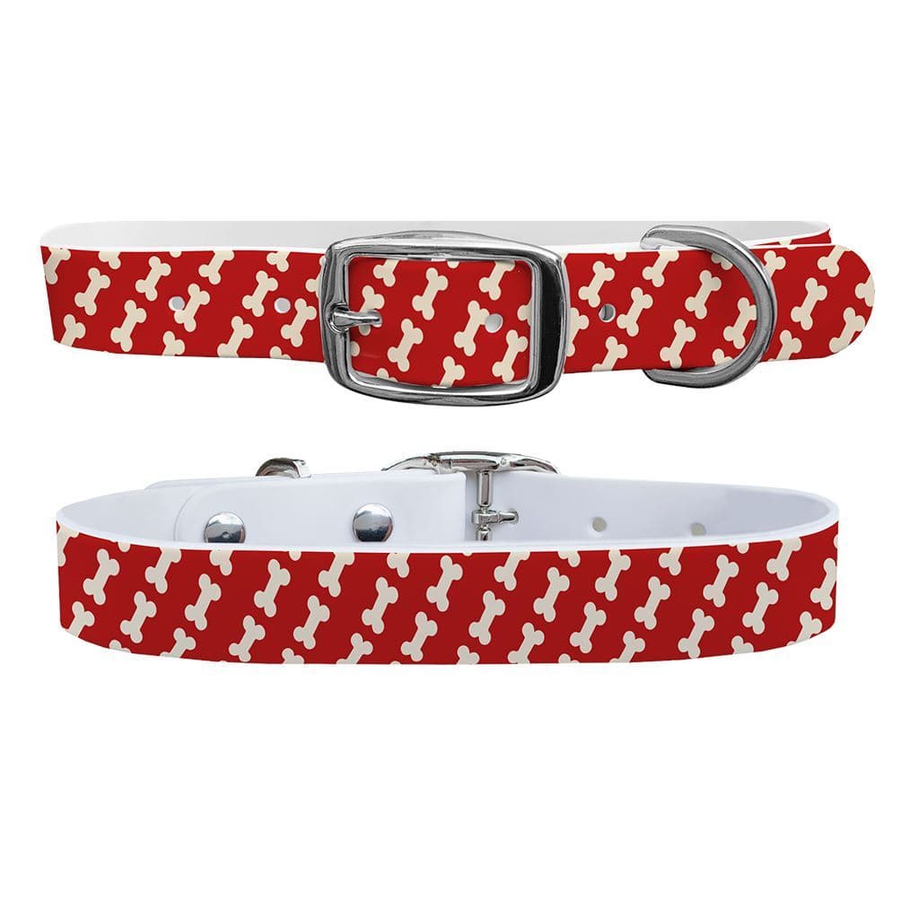Bones Red Dog Collar