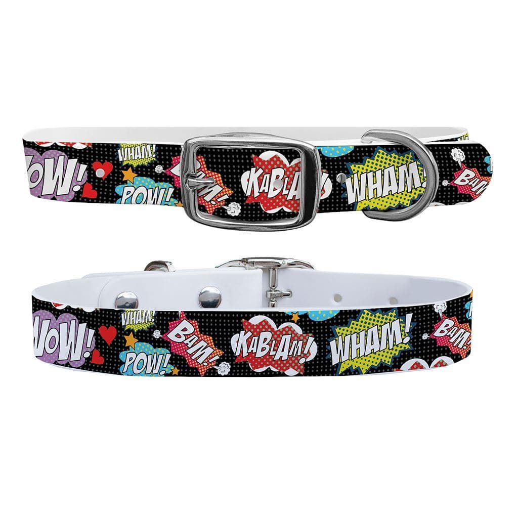 Comic Words Dog Collar