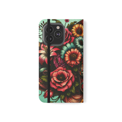 Sugar Skull Flip Wallet Phone Case