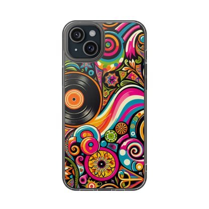 Colorful Vinyl Record Clear Phone Case