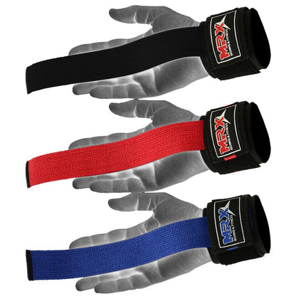 MRX Weight Lifting Bar Straps With Wrist Support Wraps Heavy Duty Bodybuilding Workout Gym Padded Strap Pair - Triathlete Store