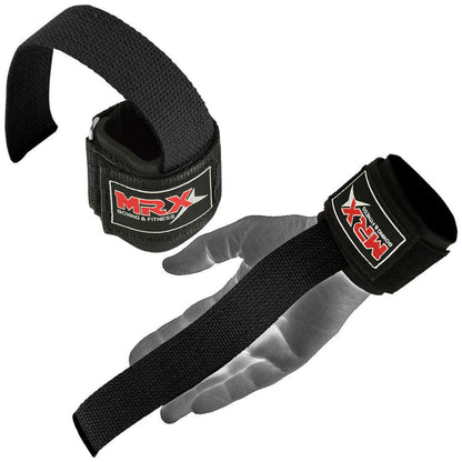 MRX Weight Lifting Bar Straps With Wrist Support Wraps Heavy Duty Bodybuilding Workout Gym Padded Strap Pair - Triathlete Store
