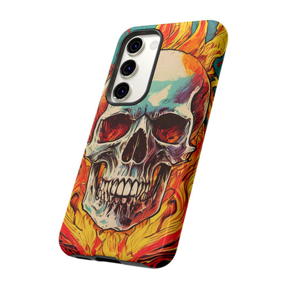 Flaming Skull Tough Phone Case
