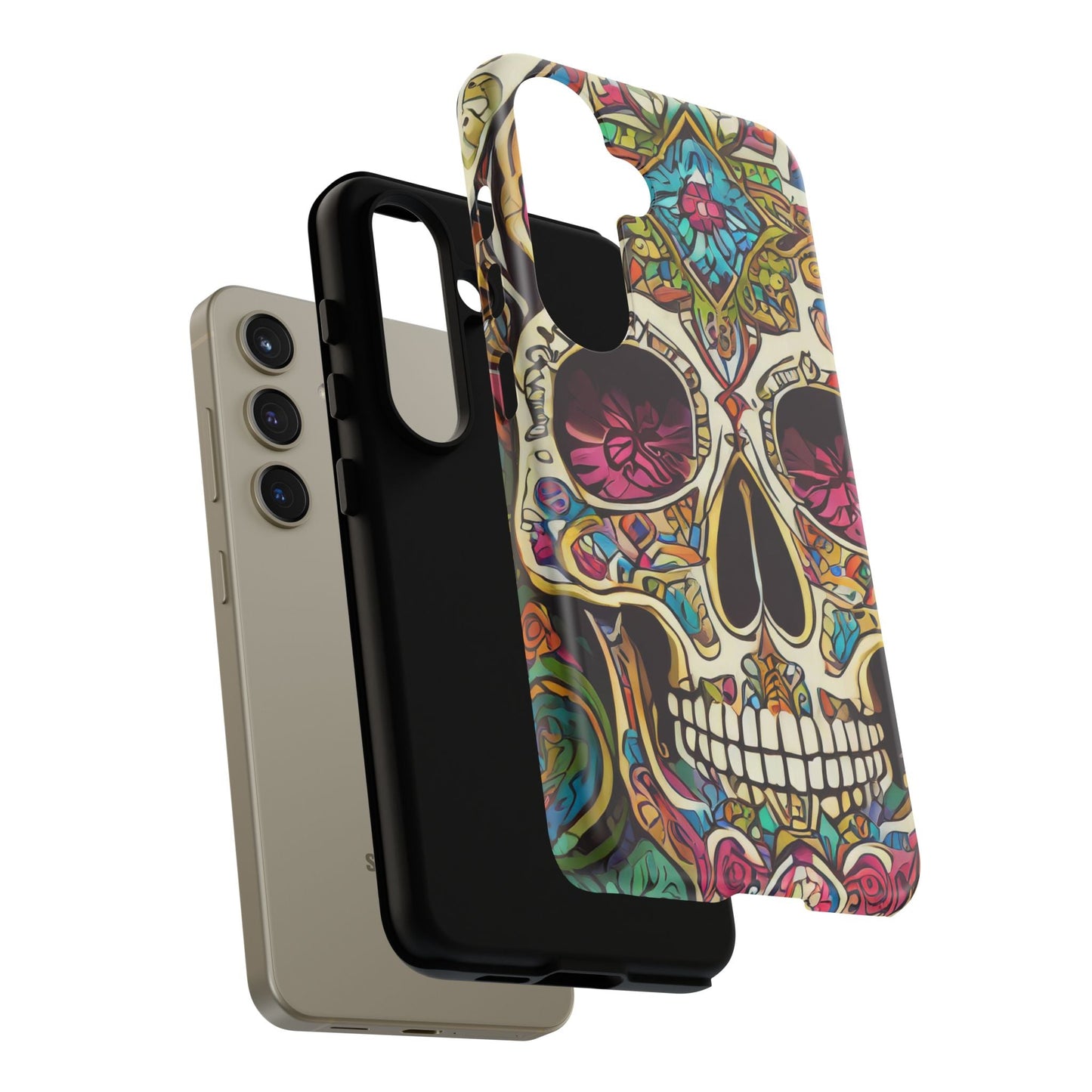 Colorful Sugar Skull Tough Phone Case