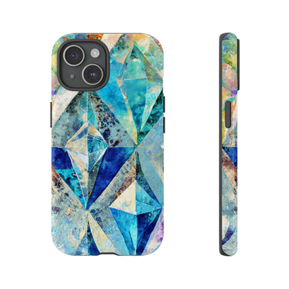 Diamond Blue Abstract Tough Phone Case