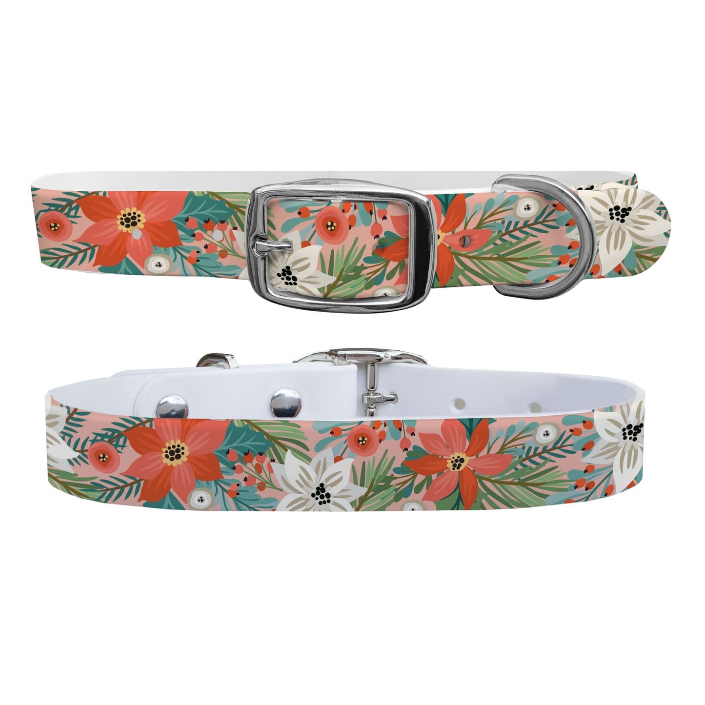 Pretty Poinsettia Dog Collar