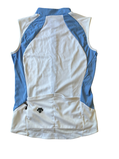 Descente Women's Icefil Sleeveless Jersey, White/Ice Blue, Medium