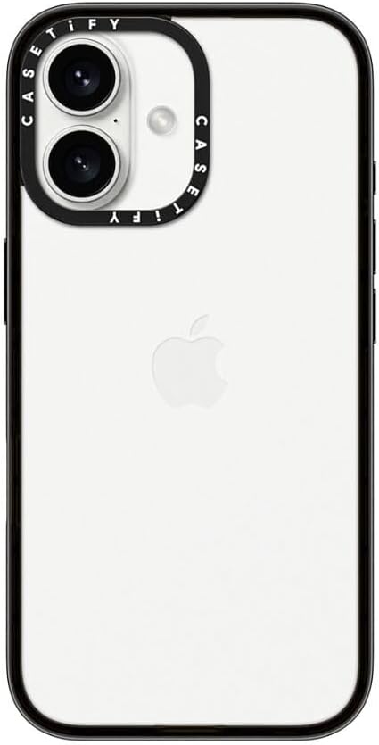 CASETiFY Compact Case for iPhone 16 [Lightweight / 4 ft. 2X Military Grade Drop Protection/Slim] - Clear Black