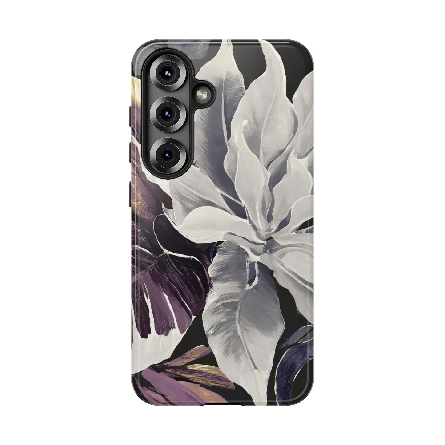 White & Plum Floral Tough Phone Case
