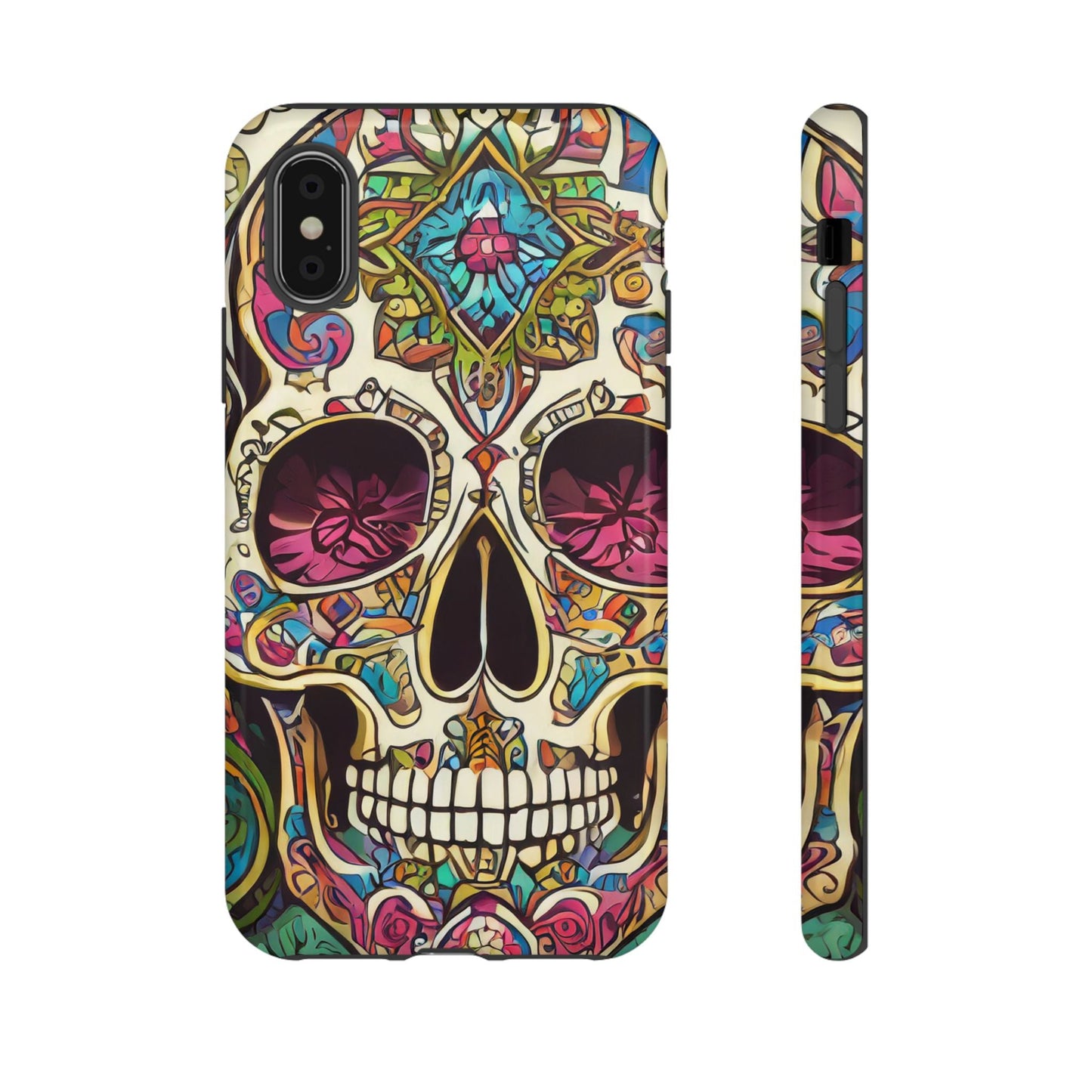 Colorful Sugar Skull Tough Phone Case