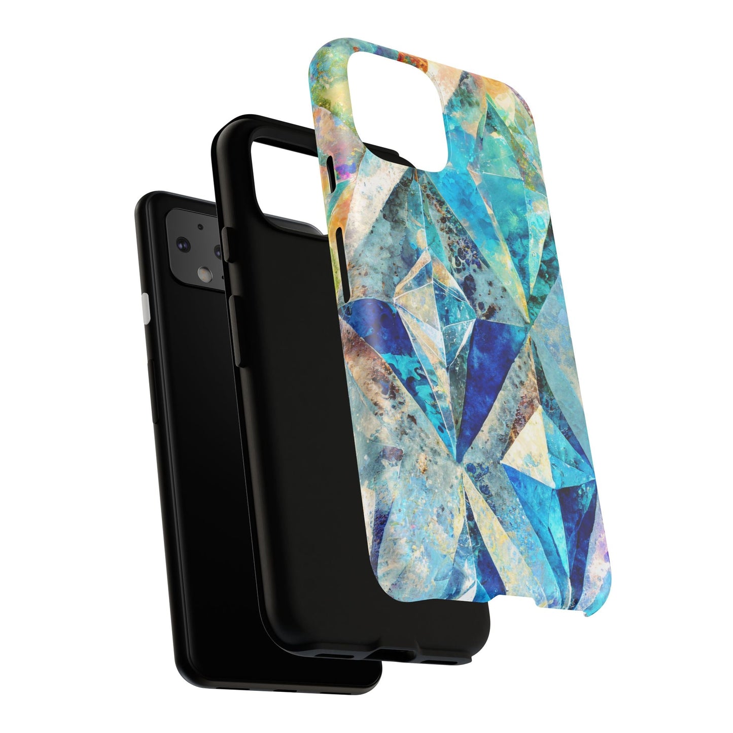 Diamond Blue Abstract Tough Phone Case