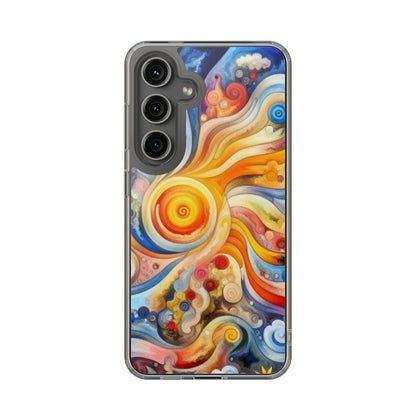Colorful Abstract Swirl Clear Phone Case