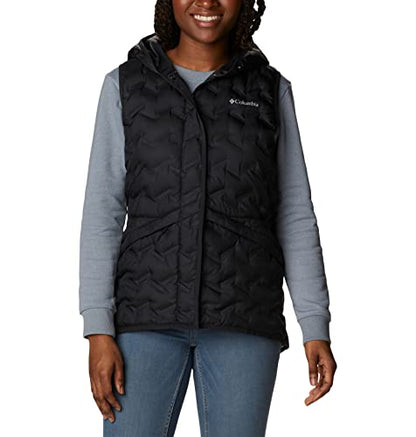 Columbia Women's Delta Ridge Hooded Vest, Black, 2X Plus