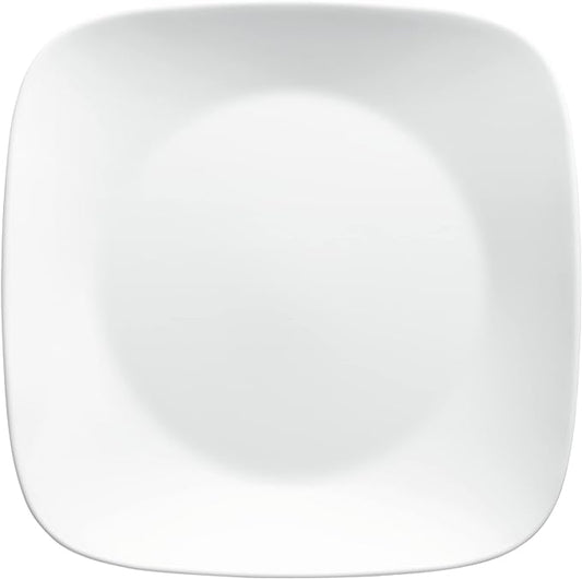 Corelle Dinnerware Set (4pc Set, Pure White)-Set for 4 | Includes 4 x Side Plates | 80% Recycled Glass | 3 X More Durable, Half the Space & Weight of Traditional Ceramic