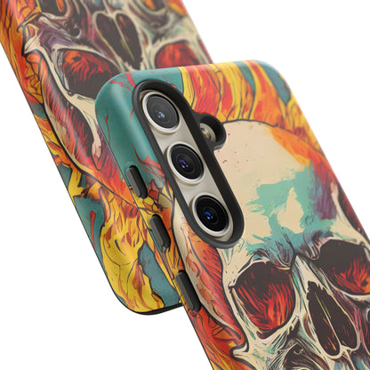 Flaming Skull Tough Phone Case