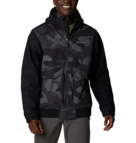 Columbia Men's Loma Vista II Hooded Jacket, Black Mod Camo Print/Black, X-Large Tall