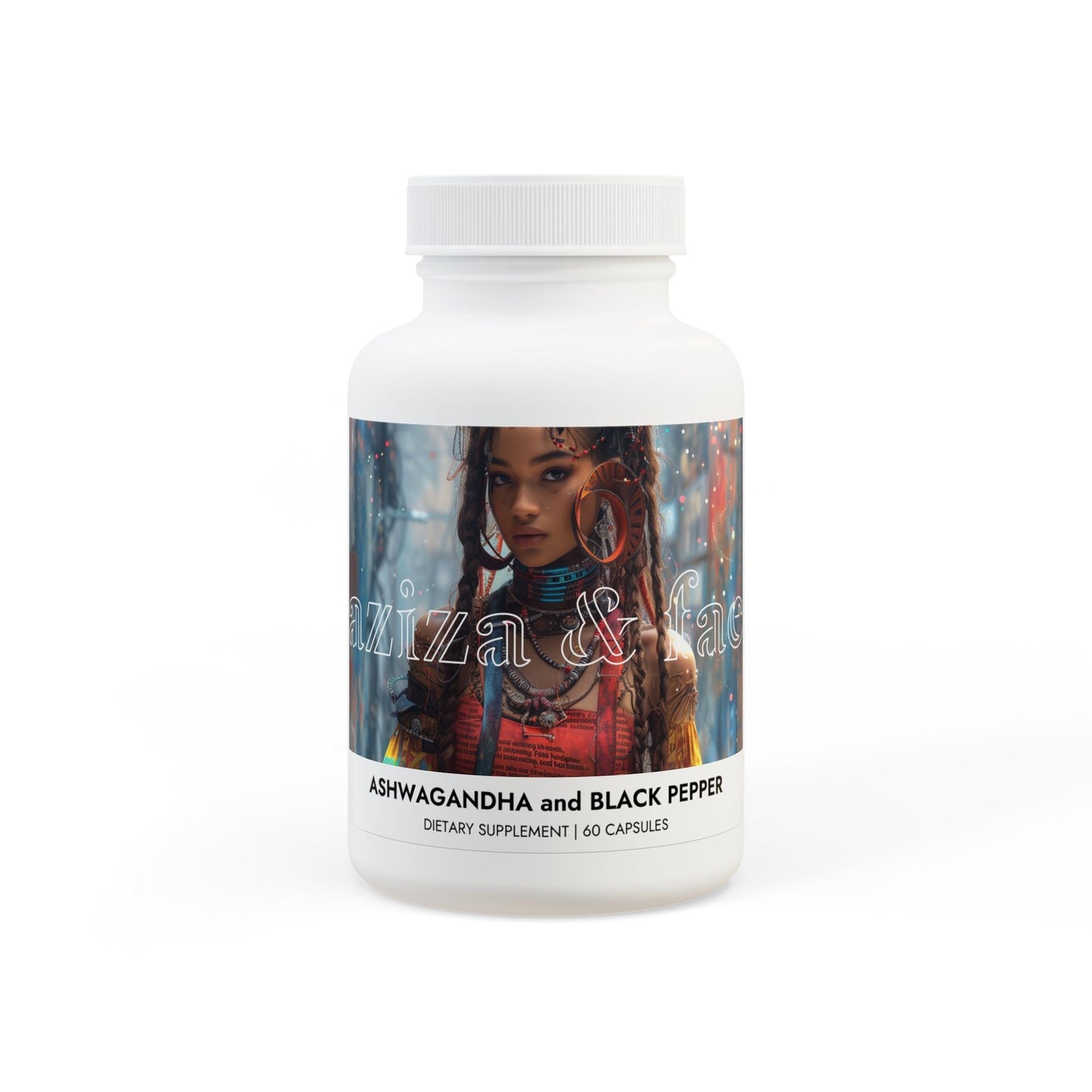 Ashwagandha and Black Pepper Supplement (60 capsules) by Aziza & Fae