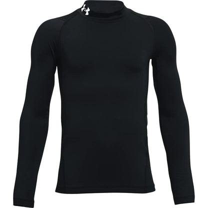 Under Armour Boys' ColdGear Armour Mock Long Sleeve T-Shirt , Black (001)/White , Youth X-Large