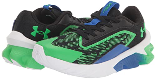 Under Armour Boy's Scramjet 4 Running Shoe, (002) Black/Versa Blue/Extreme Green, 1.5 Little Kid