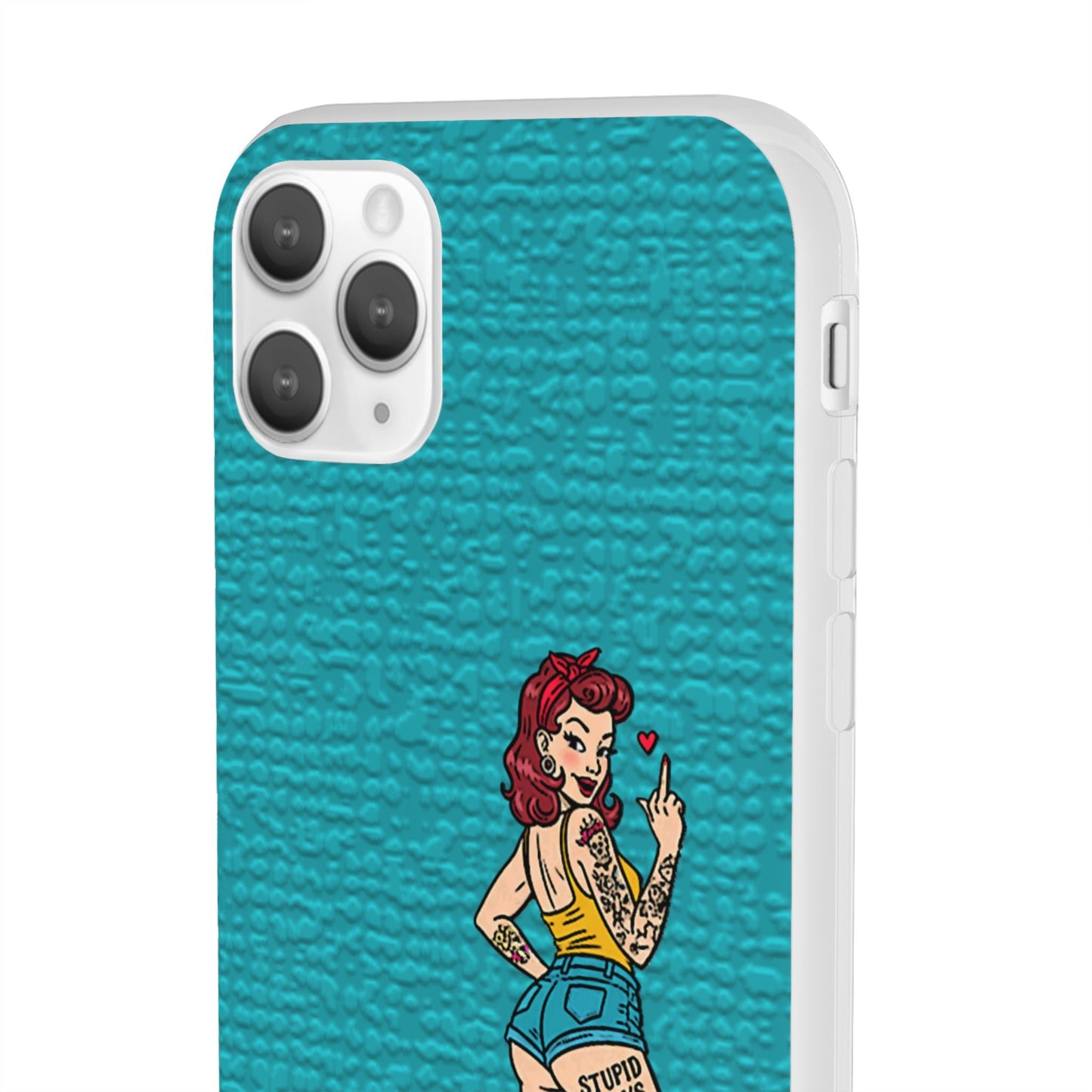 Sassy Pin-Up Stupid Boys Teal Flexi Phone Case