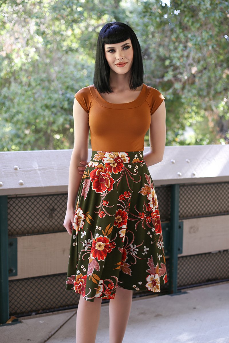 Charlotte Skirt in Green Floral - Triathlete Store