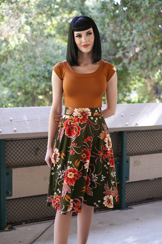 Charlotte Skirt in Green Floral - Triathlete Store