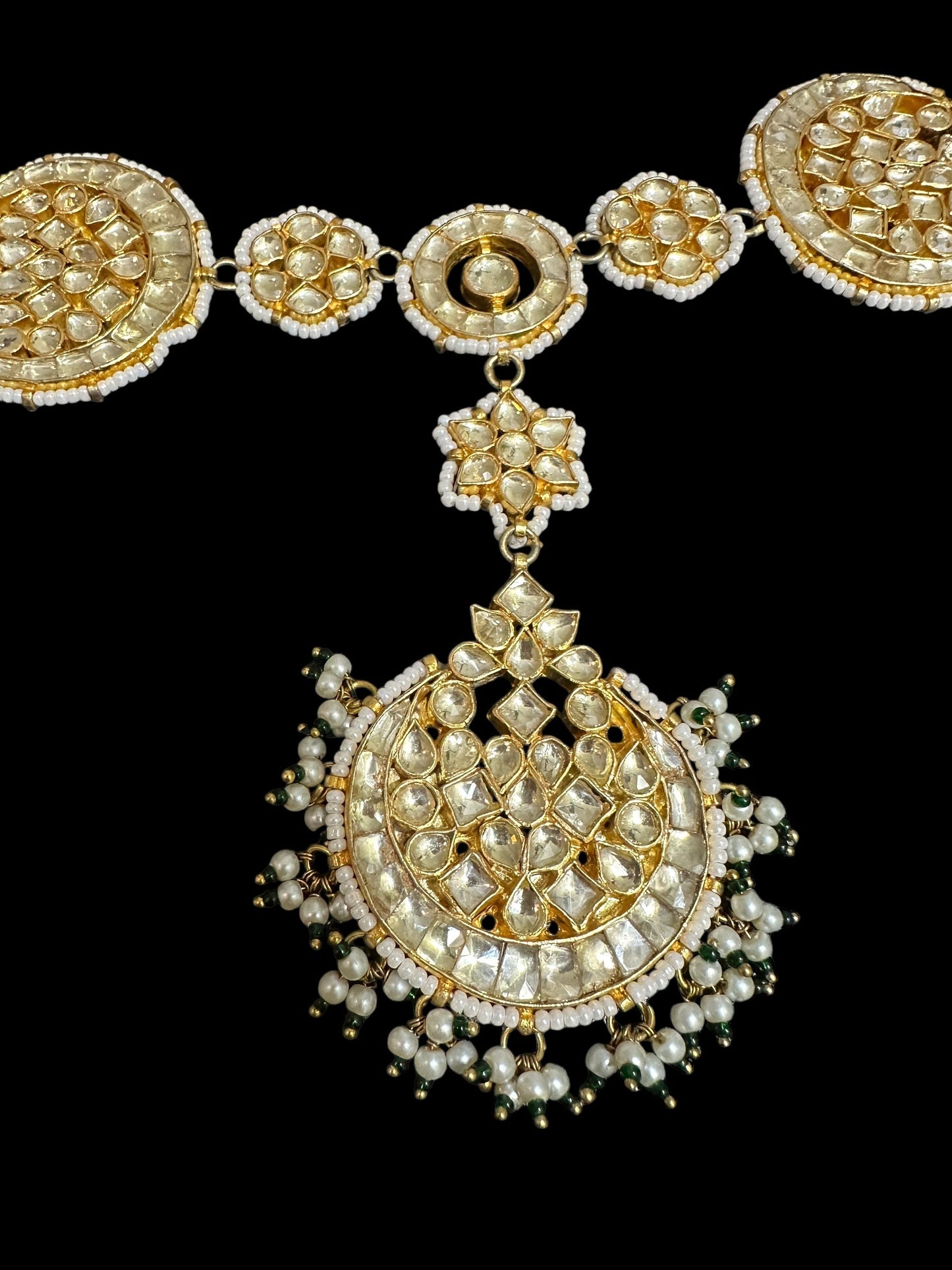 DJTK340 Pachi kundan sheeshphool ( SHIPS IN 4 WEEKS )
