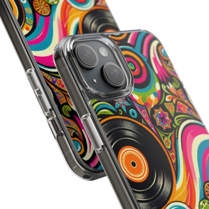 Colorful Vinyl Record Clear Phone Case
