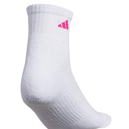 adidas Women's Athletic Cushioned 6-Pack Quarter, White,SolarRed,Pink,Purple,Green,Blue, Medium