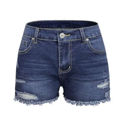 Women's Ripped Jeans High Waist Stretch Skinny Jean Destroyed Denim Plus Size Shorts for Women