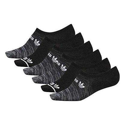 adidas Originals Women's Superlite Gradient Forum Logo Super No Show Socks (6-Pair), Black/Grey/White, Medium