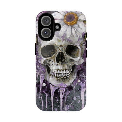 Plum Skull and Daisy Tough Phone Case