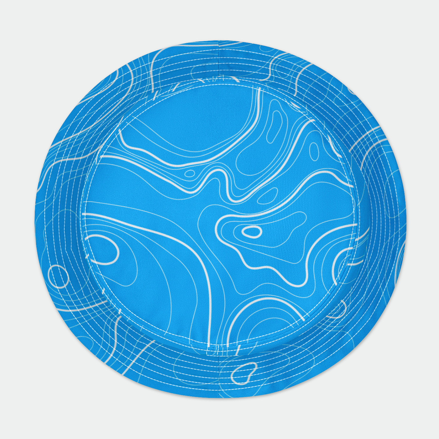 Rad Palm Blue and White Topo Bucket Hat