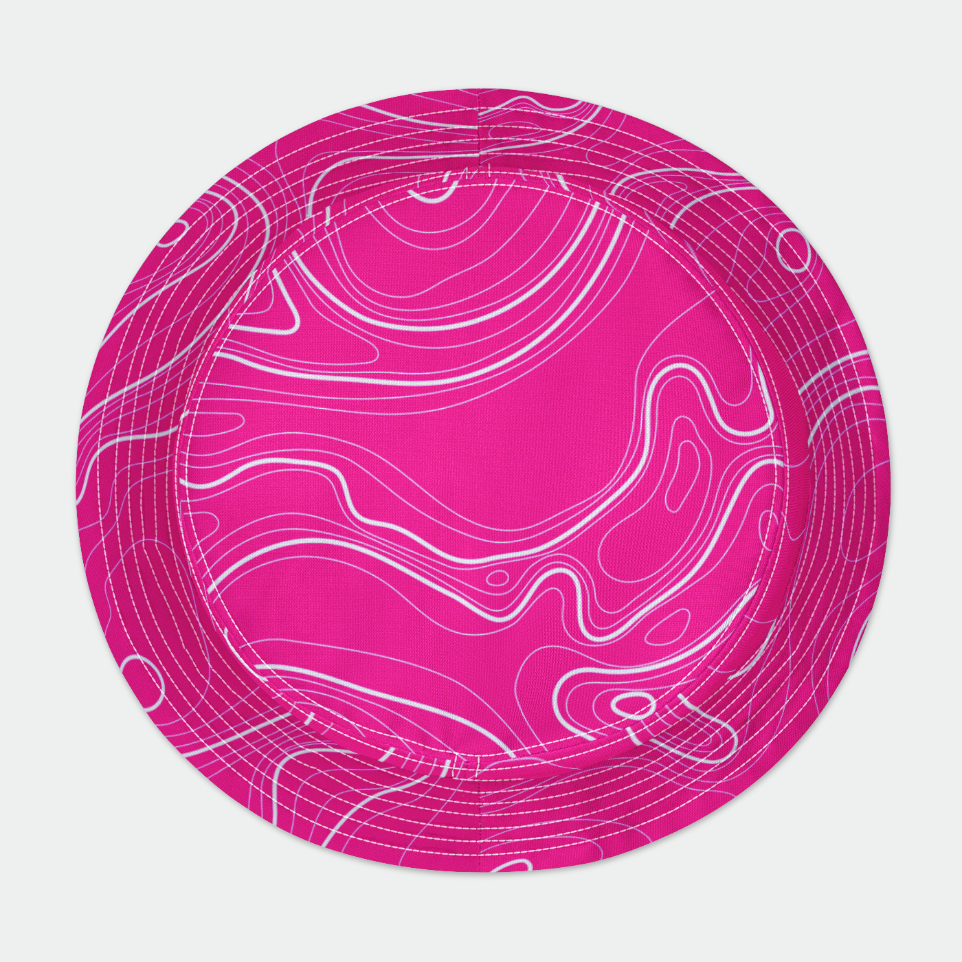 Pink and White Topo Bucket Hat