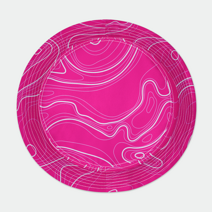 Pink and White Topo Bucket Hat