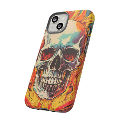 Flaming Skull Tough Phone Case