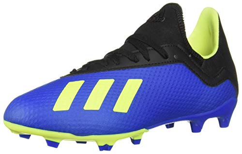 adidas Unisex-Kid's X 18.3 FG Soccer Shoe, Football Blue/Solar Yellow/core Black, 1.5 M US Big Kid
