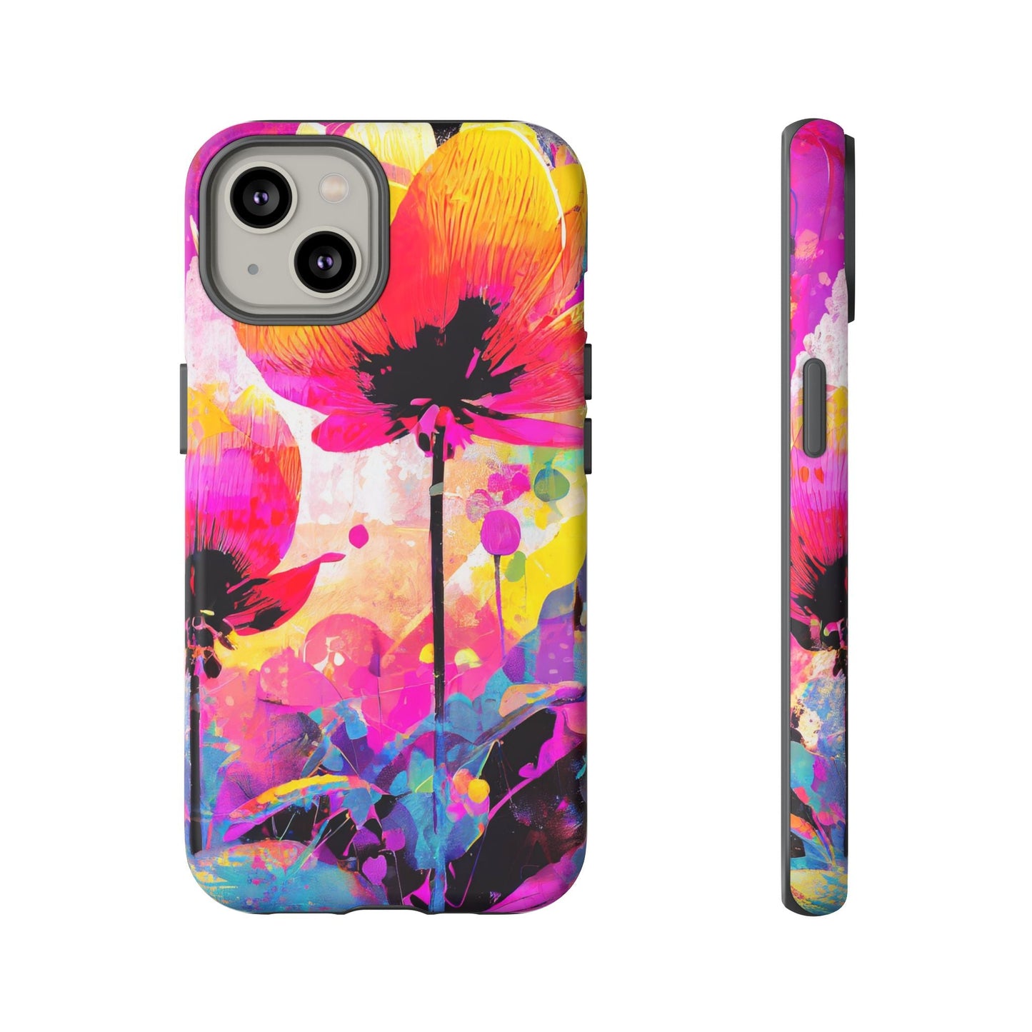 Neon Floral Tough Phone Case