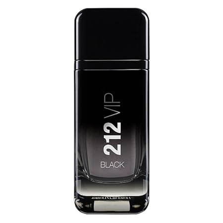 Carolina Herrera 212 Vip Black Fragrance For Men - Energetic And Spicy Scent - Notes Of Lavender, Black Vanilla Husk And Musk - Skin Friendly - Aromatic Fougere Fragrance - Edp Spray - 3.4 Oz