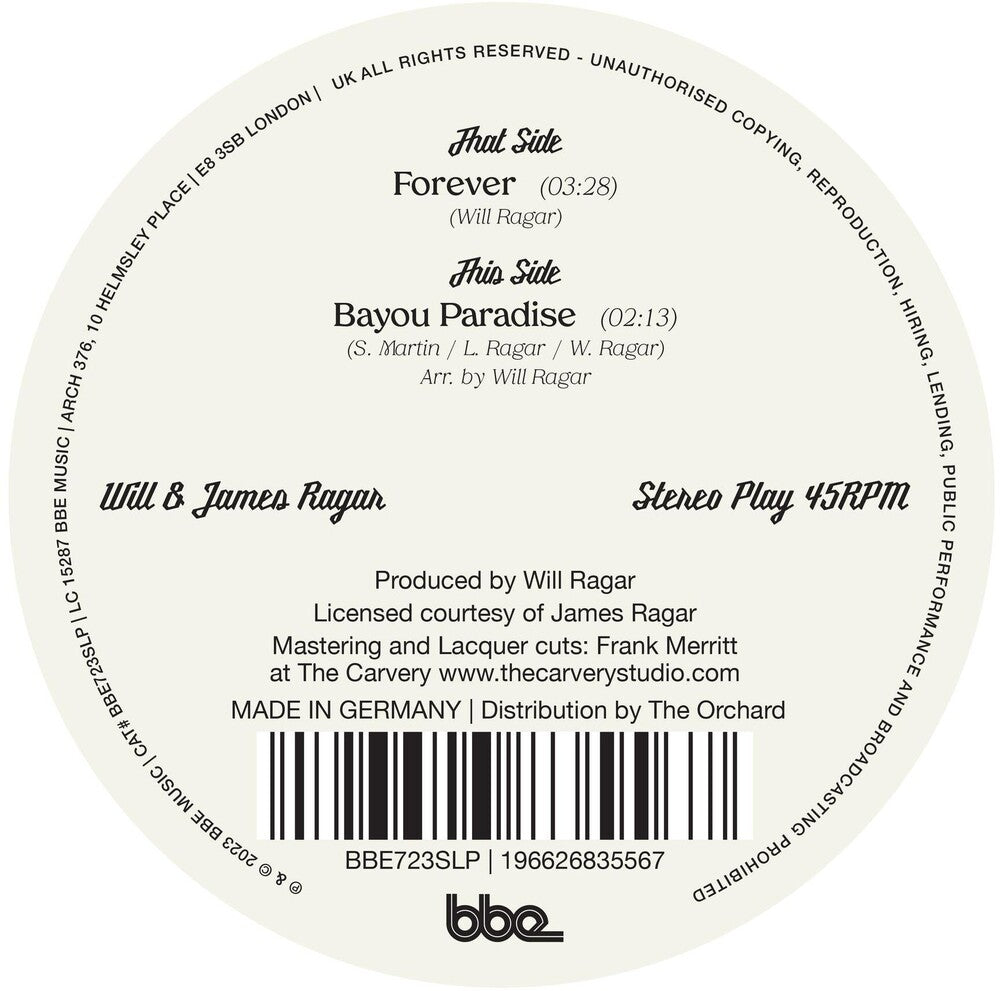 Will Ragar  & James - Forever / Bayou Paradise [7" Vinyl]