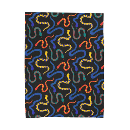 Vibrant Serpents Plush Throw