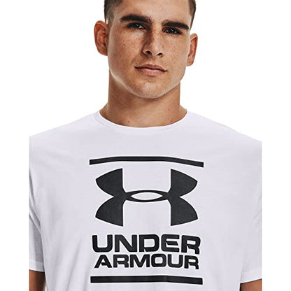 Under Armour mens Global Foundation Short-sleeve T-shirt , White (100)/Black , Medium