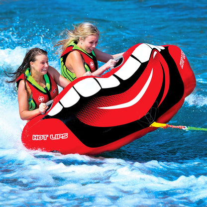 WOW Sports Hot Lips 2 Person Towable Water Tube For Pool and Lake