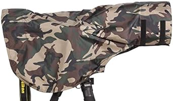 ROLANPRO Lens Raincoat for Sony FE 200-600mm F5.6-6.3, Camo Lens Rain Cover for Fujifilm XF150-600, for Nikon 300mm f/2.8, 400 f/4.5, 500mm f/4, for Canon 200mm f/2 -S Size