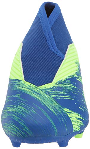 adidas Boy's Nemeziz 19.3 Laceless Firm Ground Soccer Shoe, Signal Green/Black/Team Royal Blue, 6 Little Kid