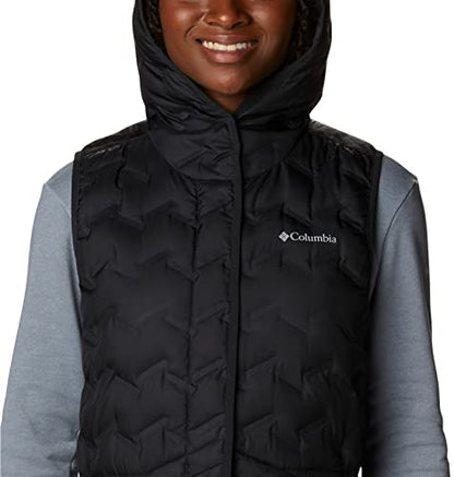 Columbia Women's Delta Ridge Hooded Vest, Black, 2X Plus