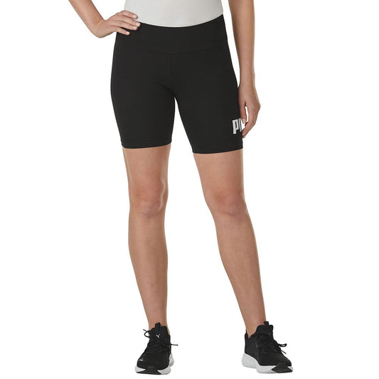 PUMA Women's Essentials 7" Logo Legging Shorts, Black, Large