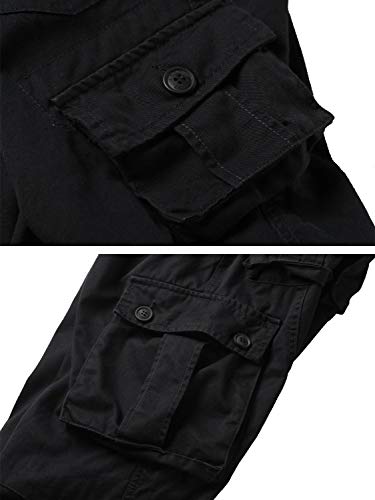 XNMAYA Cargo Pants for Women, Military Army Camo Combat Trousers,Work Camping Hiking Casual Pants with Pockets Black US 18