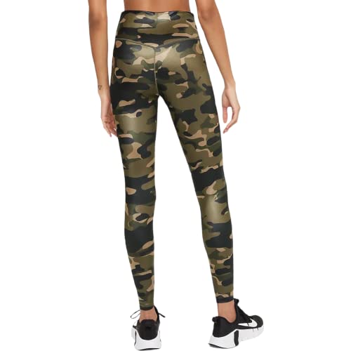 Nike Dri-FIT One Women's Mid-Rise Camo Leggings Medium Olive/White DD4559-222 Women XL